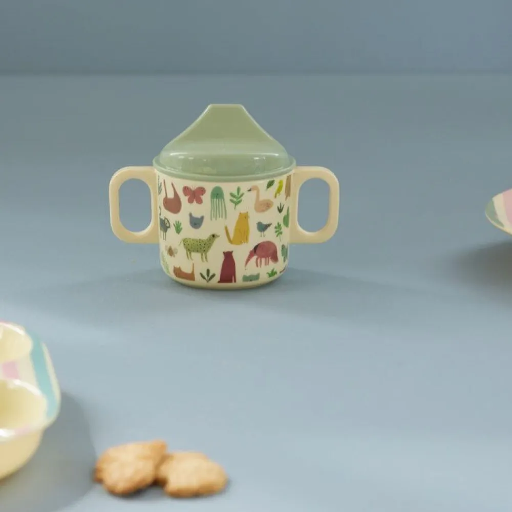 RICE Becher, Tassen & Cups|Geschirr & Tischdeko Skandinavisch-Melamin Babybecher in Crème Sweet Jungle Print