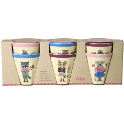 RICE Becher, Tassen & Cups|Geschirr & Tischdeko Skandinavisch-Melamin Becher Medium Nathalie Lété 6er Pack