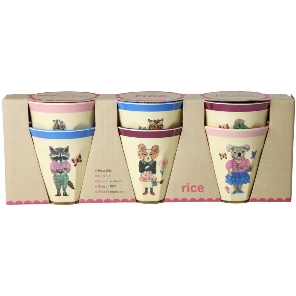 RICE Becher, Tassen & Cups|Geschirr & Tischdeko Skandinavisch-Melamin Becher Medium Nathalie Lété 6er Pack