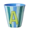 RICE Becher, Tassen & Cups|Geschirr & Tischdeko Skandinavisch-Melamin Buchstabenbecher gestreift