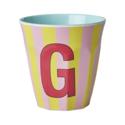RICE Becher, Tassen & Cups|Geschirr & Tischdeko Skandinavisch-Melamin Buchstabenbecher gestreift