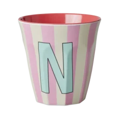 RICE Becher, Tassen & Cups|Geschirr & Tischdeko Skandinavisch-Melamin Buchstabenbecher gestreift