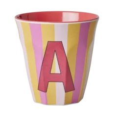 RICE Becher, Tassen & Cups|Geschirr & Tischdeko Skandinavisch-Melamin Buchstabenbecher gestreift