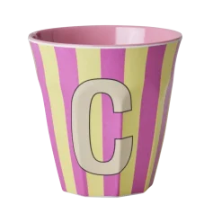 RICE Becher, Tassen & Cups|Geschirr & Tischdeko Skandinavisch-Melamin Buchstabenbecher gestreift