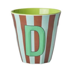 RICE Becher, Tassen & Cups|Geschirr & Tischdeko Skandinavisch-Melamin Buchstabenbecher gestreift