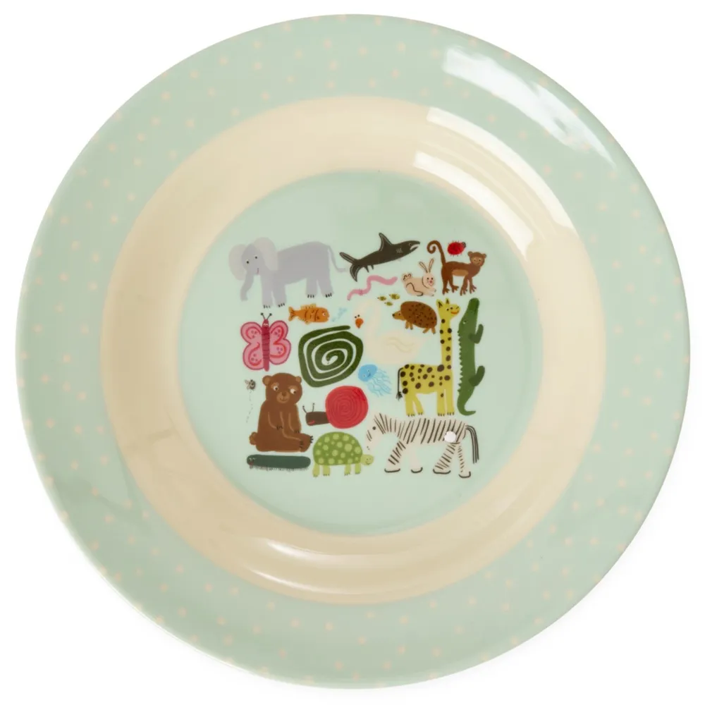 RICE Teller|Geschirr & Tischdeko Skandinavisch-Melamine Kinderschüssel Wildlife Print