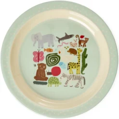RICE Teller|Geschirr & Tischdeko Skandinavisch-Melamine Kinderteller Wildlife Print