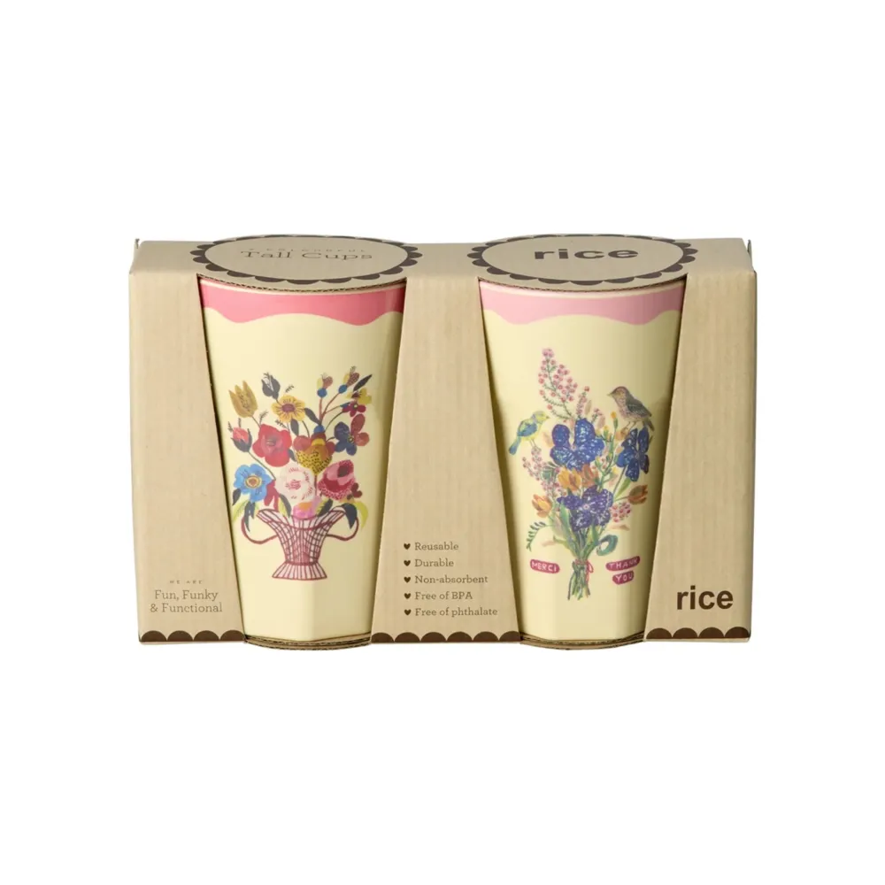 RICE Becher, Tassen & Cups|Geschirr & Tischdeko Skandinavisch-Melamin Hohe Becher Nathalie Lété 2er Pack