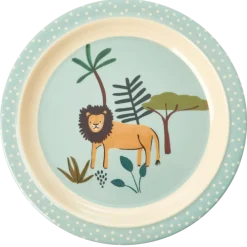 RICE Kindergeschirr-Melamin Kinder Teller Jungle Animals