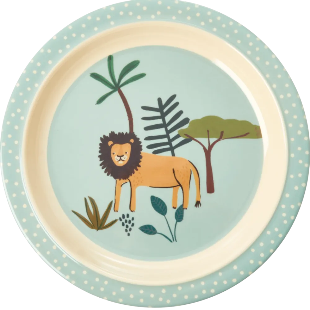 RICE Kindergeschirr-Melamin Kinder Teller Jungle Animals