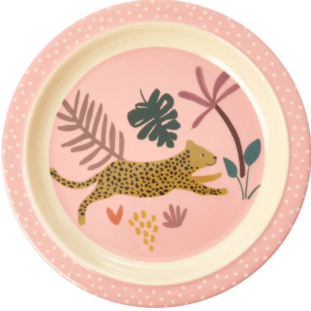 RICE Kindergeschirr-Melamin Kinder Teller Jungle Animals