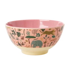 RICE Kindergeschirr-Melamin Schüssel Jungle Animals