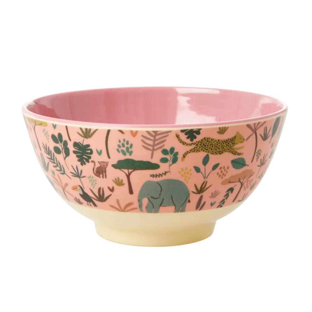 RICE Kindergeschirr-Melamin Schüssel Jungle Animals