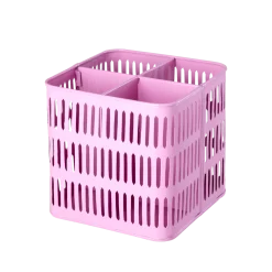 RICE Körbe|Besteck-Metall Korb quadratisch pink