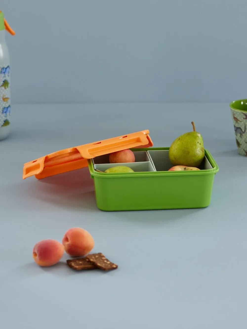 RICE Kisten & Boxen|Butter- & Brotdosen-Plastik Lunchbox mit 3 Fächern