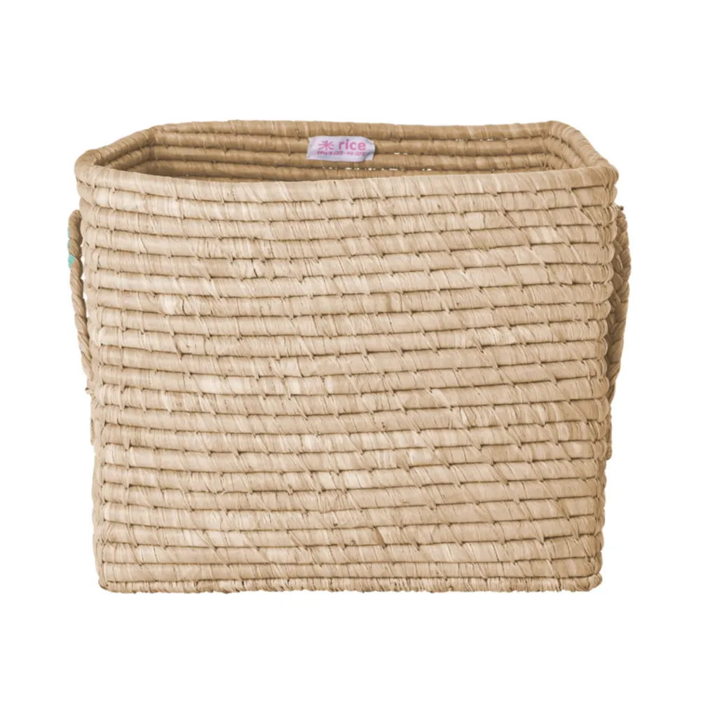 RICE Körbe-Quadratischer Raffia Aufbewahrungskorb