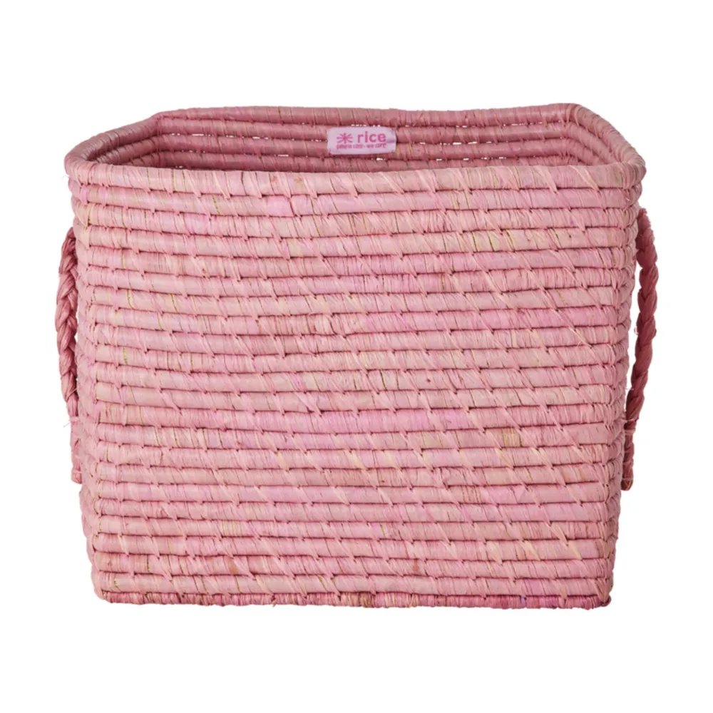 RICE Körbe-Quadratischer Raffia Aufbewahrungskorb
