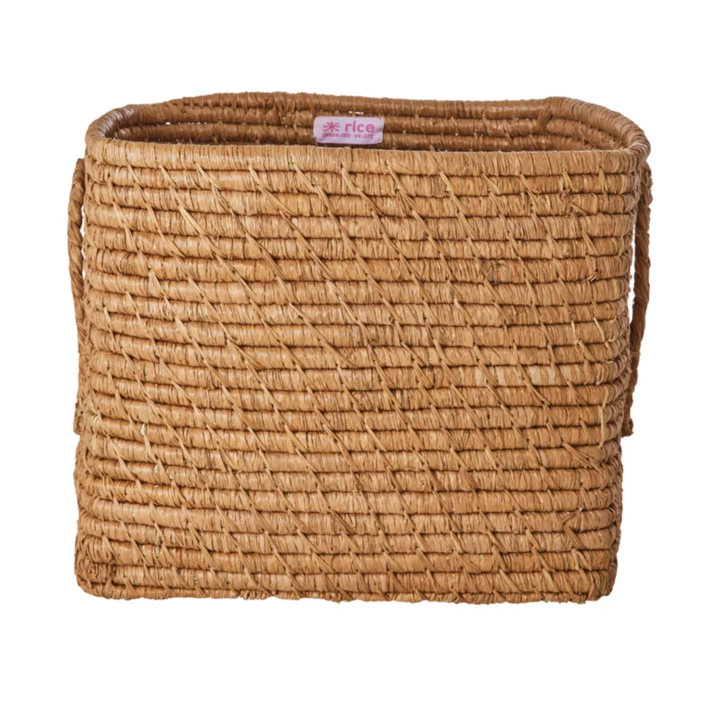 RICE Körbe-Quadratischer Raffia Aufbewahrungskorb