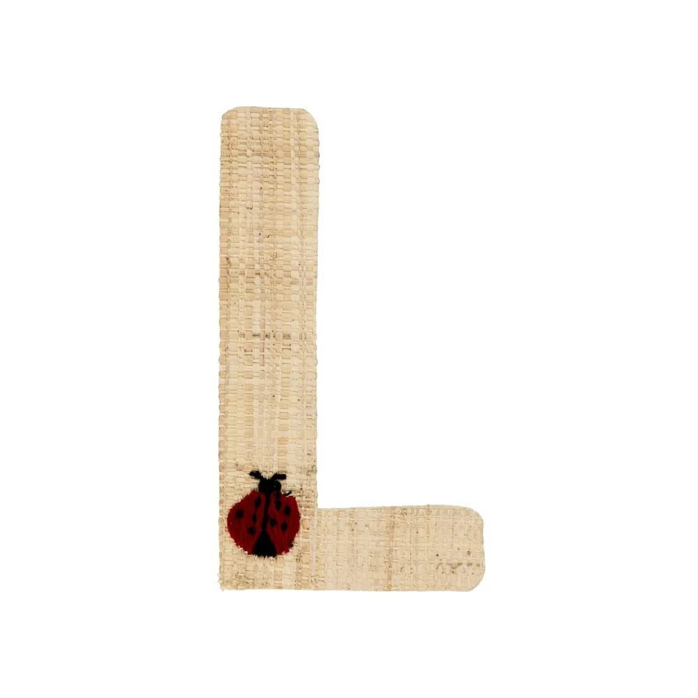 RICE Körbe-Raffia Buchstaben Sticker
