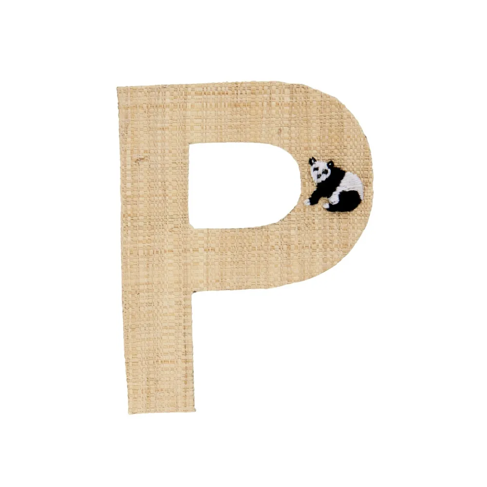 RICE Körbe-Raffia Buchstaben Sticker