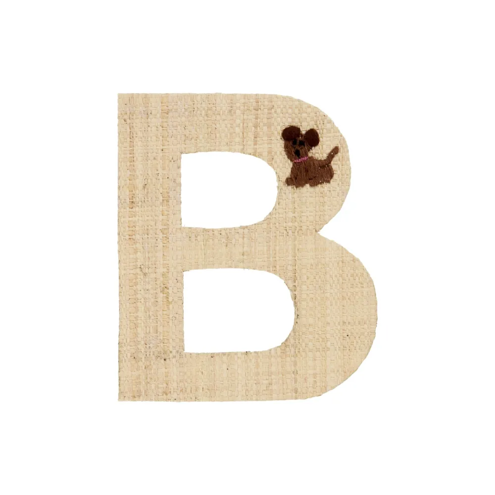 RICE Körbe-Raffia Buchstaben Sticker