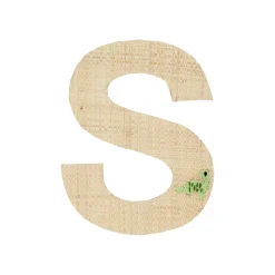 RICE Körbe-Raffia Buchstaben Sticker