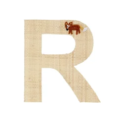 RICE Körbe-Raffia Buchstaben Sticker