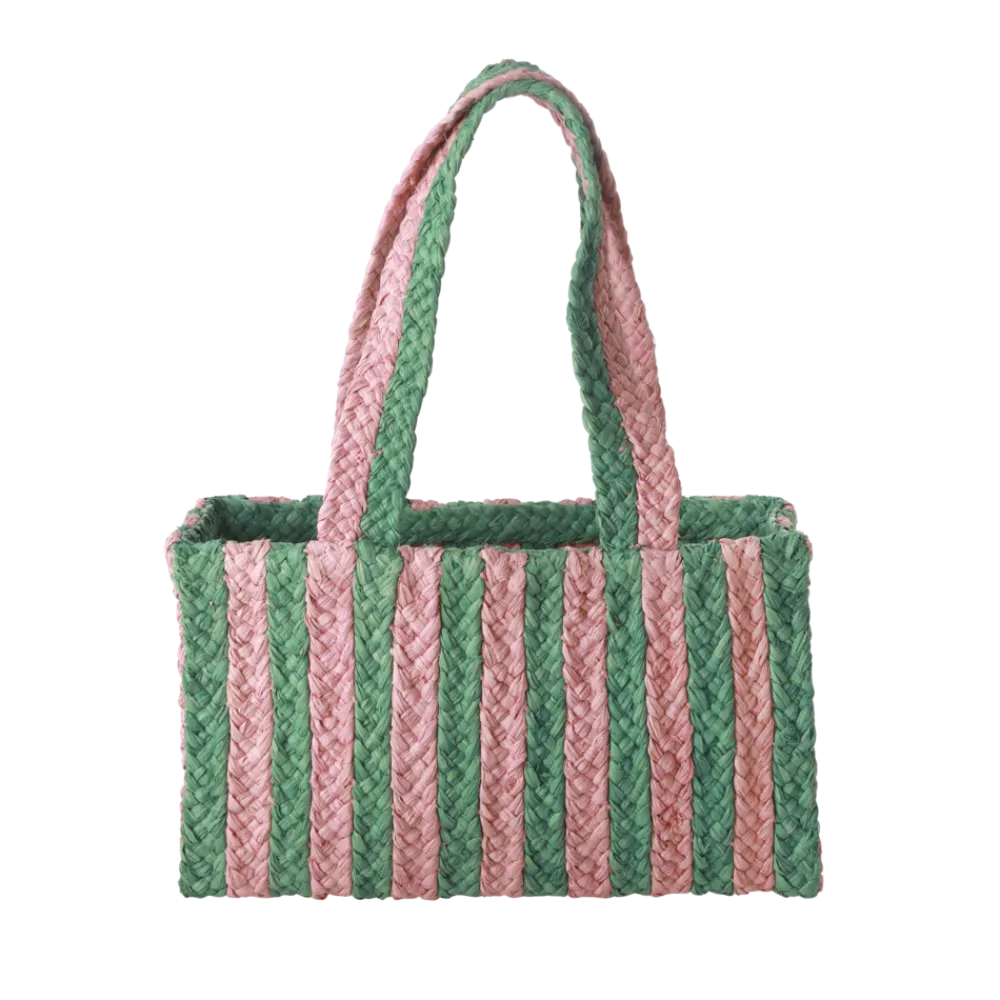 RICE Taschen-Raffia Shoppingtasche Streifen