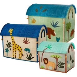 RICE Kisten & Boxen|Deko & Aufbewahrung-Spielzeug Aufbewahrungskörbe Jungle Animals