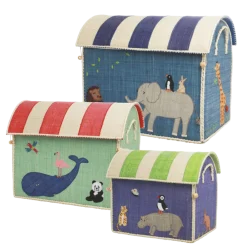 RICE Deko & Aufbewahrung-Spielzeugkörbe Aufbewahrung Zootiere 3er Set