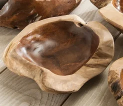 skandeko Schüsseln & Schalen|Geschirr & Tischdeko Skandinavisch-Naturgewachsene Teakschale